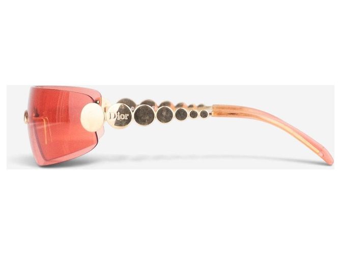 Óculos de sol máscara shield Dior by Galliano SS04 ‘Millenium’ Ruthenium Wrap Vermelho - vista 3