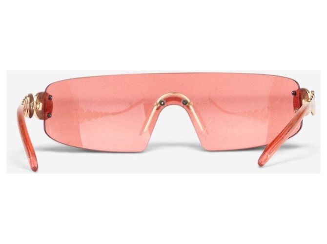 Óculos de sol máscara shield Dior by Galliano SS04 ‘Millenium’ Ruthenium Wrap Vermelho - vista 5