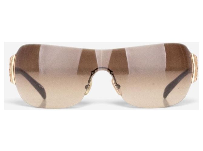 Gafas de sol Prada 2000s ‘SPR60I’ con strass y máscara shield Dorado - vista 2
