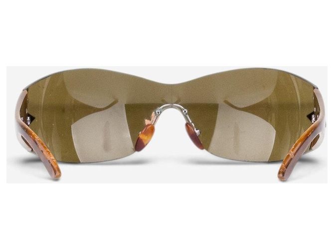 Gafas de sol Prada 2000s ‘SPR60I’ con strass y máscara shield Dorado - vista 5