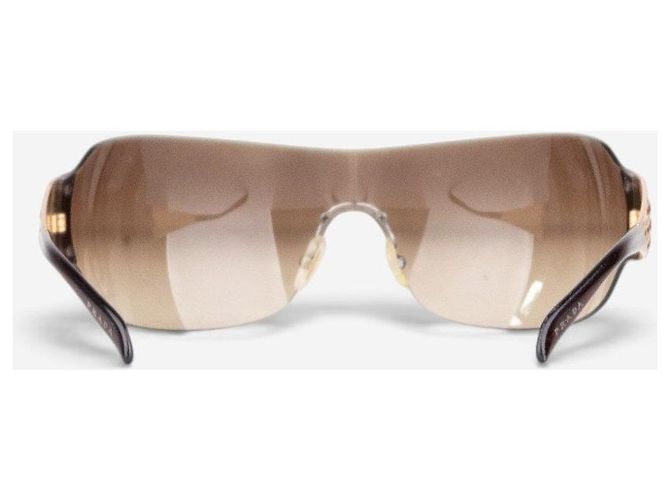 Gafas de sol Prada 2000s ‘SPR60I’ con strass y máscara shield Dorado - vista 6