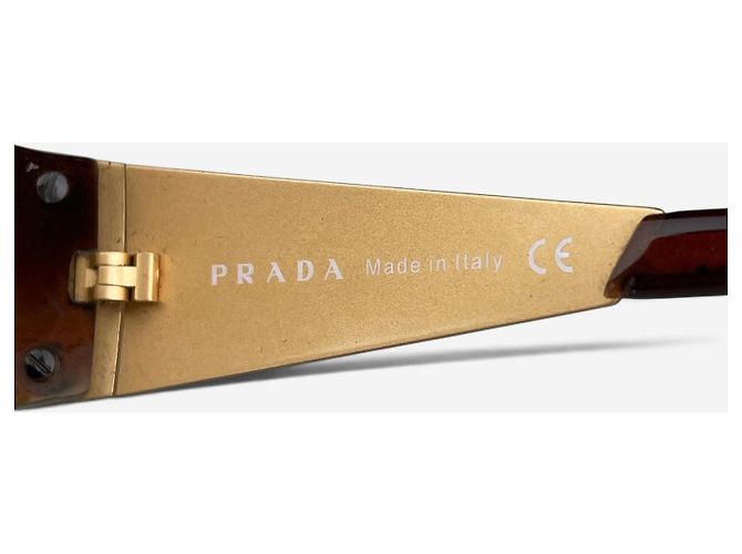 Gafas de sol Prada 2000s ‘SPR60I’ con strass y máscara shield Dorado - vista 8