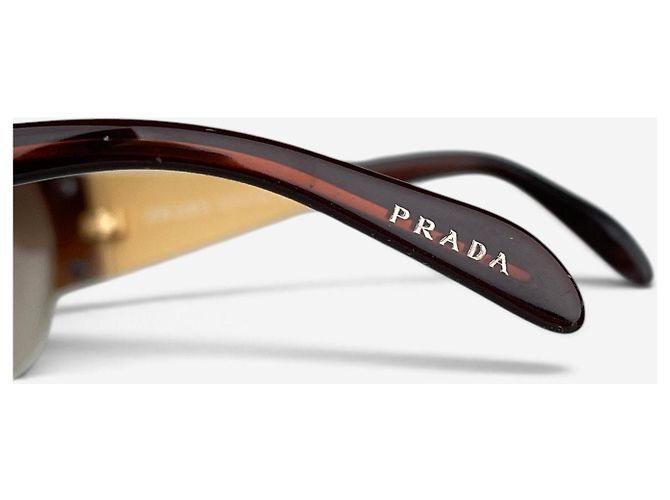 Gafas de sol Prada 2000s ‘SPR60I’ con strass y máscara shield Dorado - vista 9