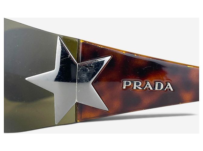 Óculos de Sol Masque Shield Prada SS04 ‘SPR72G’ Star Wrap Marrom - vista 7