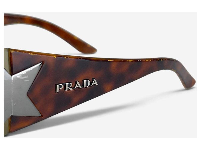 Óculos de Sol Masque Shield Prada SS04 ‘SPR72G’ Star Wrap Marrom - vista 8
