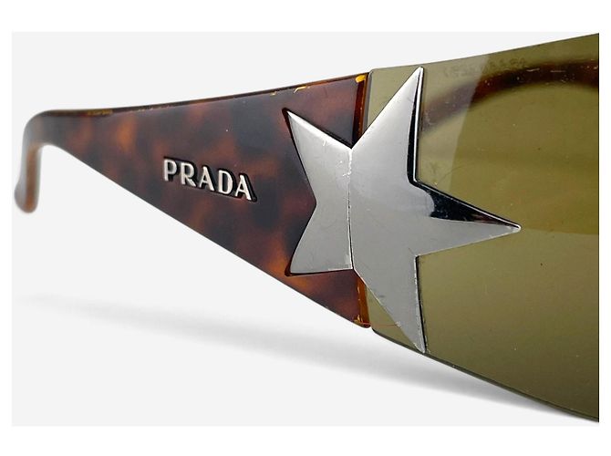 Óculos de Sol Masque Shield Prada SS04 ‘SPR72G’ Star Wrap Marrom - vista 9