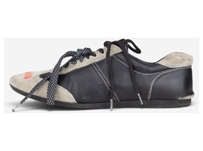 Miu Miu 2000s Sports Logo Low-Top Sneaker Schwarz - Ansicht 4