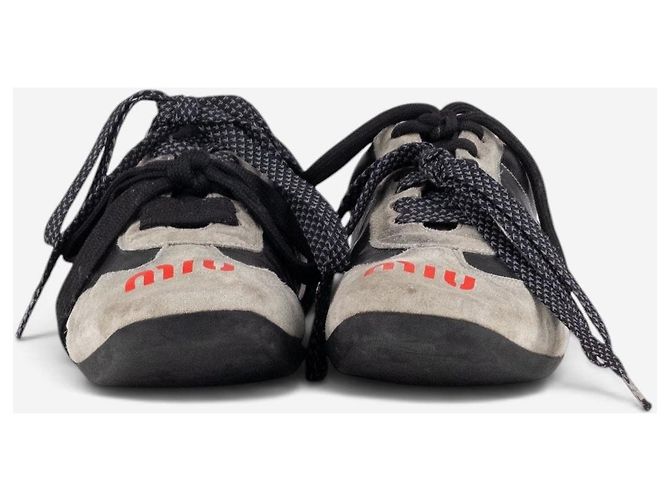 Miu Miu 2000s Sports Logo Low-Top Sneaker Schwarz - Ansicht 6