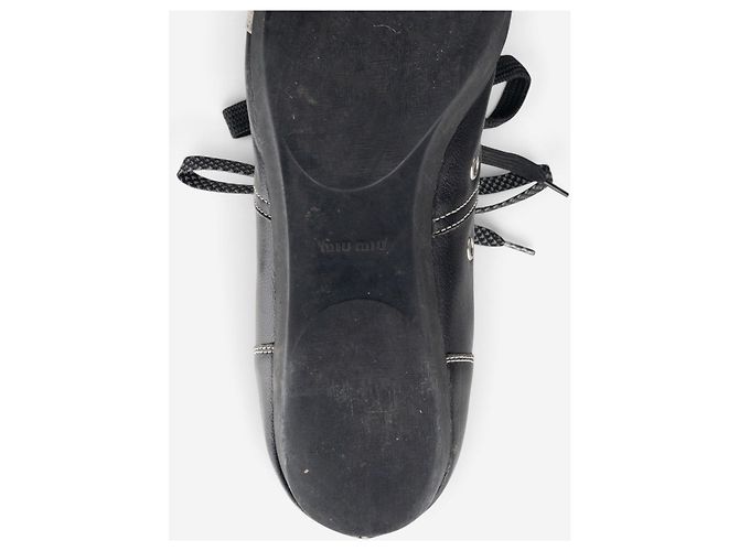 Miu Miu 2000s Sports Logo Low-Top Sneaker Schwarz - Ansicht 8