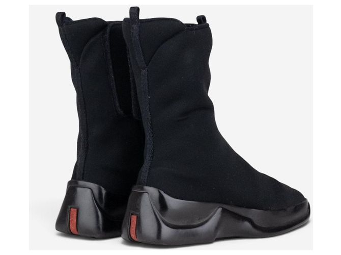 Stivali Biker Astro Moto in neoprene con punta quadrata e gambale medio Prada AW99 Nero - vista 2