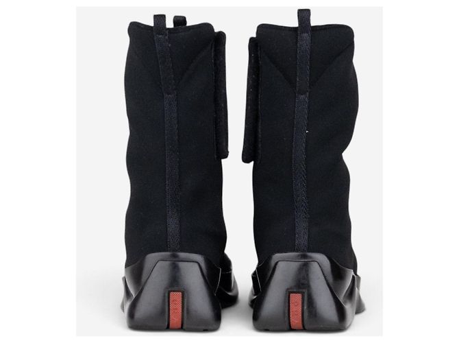 Stivali Biker Astro Moto in neoprene con punta quadrata e gambale medio Prada AW99 Nero - vista 6