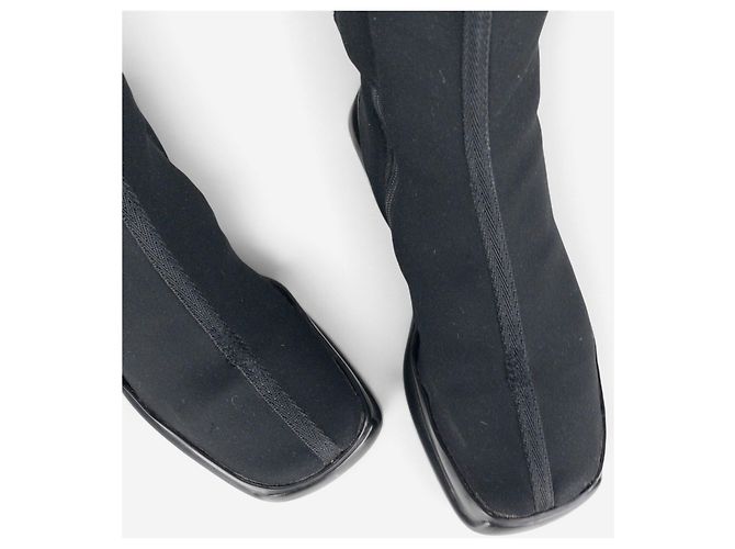 Stivali Biker Astro Moto in neoprene con punta quadrata e gambale medio Prada AW99 Nero - vista 7