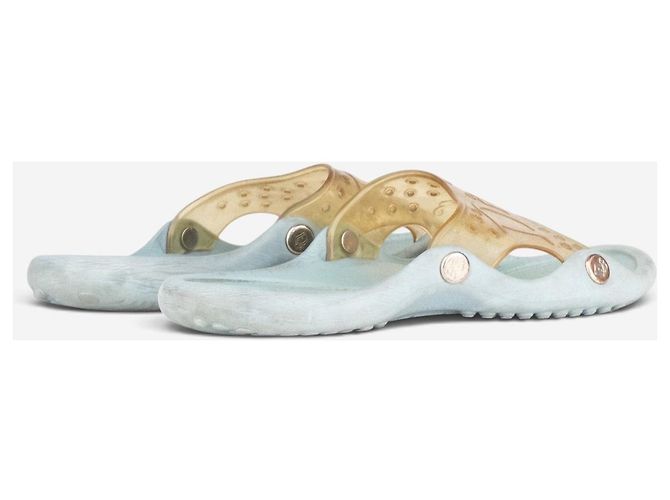 Dior by Galliano SS04 ‘Surf’ transparente Gummisandalen Slides Blau - Ansicht 3