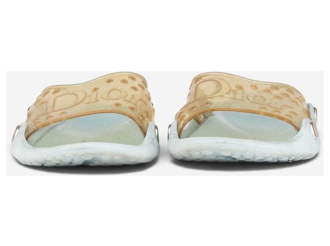 Dior by Galliano SS04 ‘Surf’ transparente Gummisandalen Slides Blau - Ansicht 6