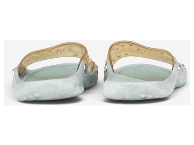 Dior by Galliano SS04 ‘Surf’ transparente Gummisandalen Slides Blau - Ansicht 7