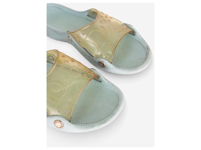 Dior by Galliano SS04 ‘Surf’ transparente Gummisandalen Slides Blau - Ansicht 8