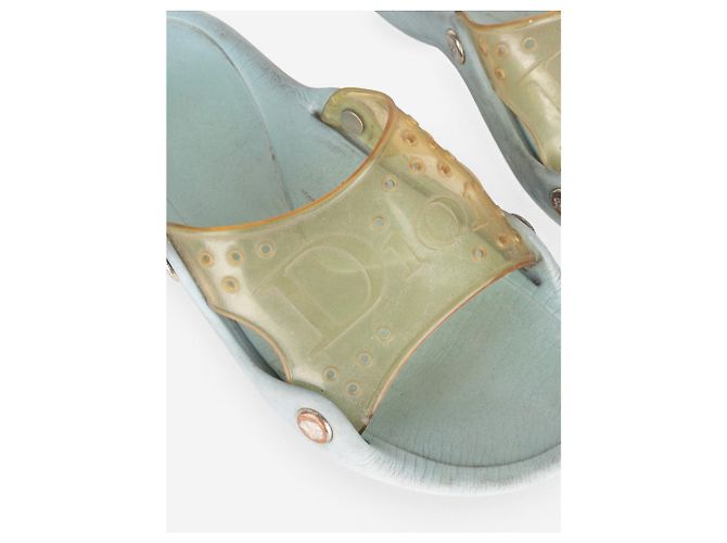 Dior by Galliano SS04 ‘Surf’ transparente Gummisandalen Slides Blau - Ansicht 9