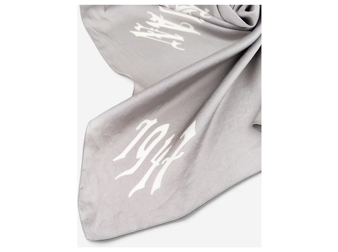 Dior by Galliano SS02 Chiffon Halstuch mit ‘Gothic’ Logo Grau - Ansicht 4