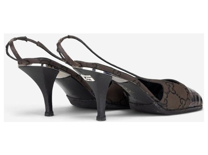 Décolleté Slingback con punta quadrata e cristalli Gucci by Tom Ford SS98 Nero - vista 2