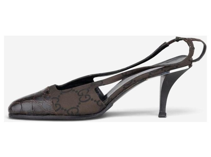Décolleté Slingback con punta quadrata e cristalli Gucci by Tom Ford SS98 Nero - vista 4