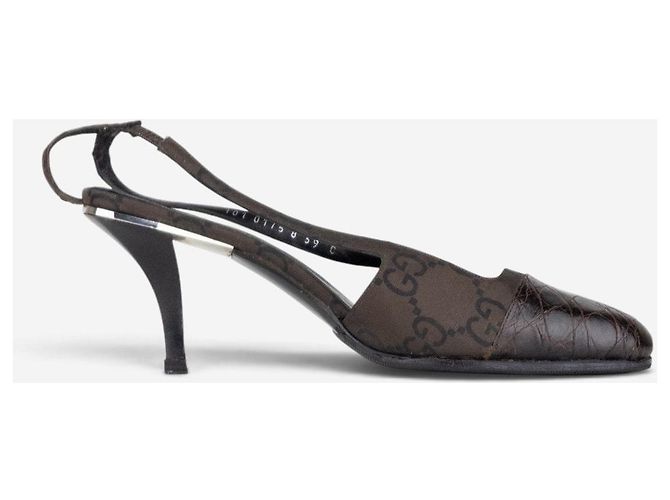 Décolleté Slingback con punta quadrata e cristalli Gucci by Tom Ford SS98 Nero - vista 5