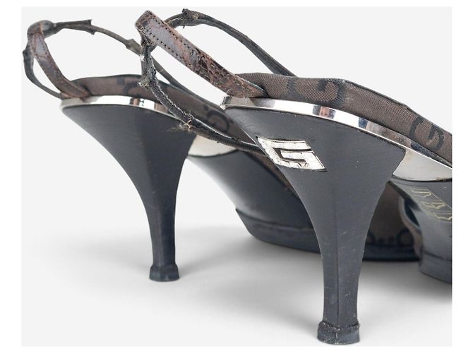 Décolleté Slingback con punta quadrata e cristalli Gucci by Tom Ford SS98 Nero - vista 6