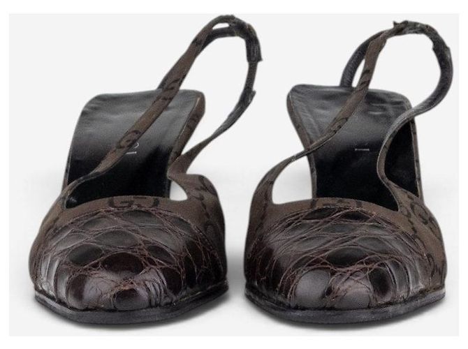 Décolleté Slingback con punta quadrata e cristalli Gucci by Tom Ford SS98 Nero - vista 7
