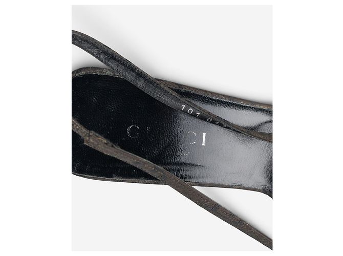 Décolleté Slingback con punta quadrata e cristalli Gucci by Tom Ford SS98 Nero - vista 9