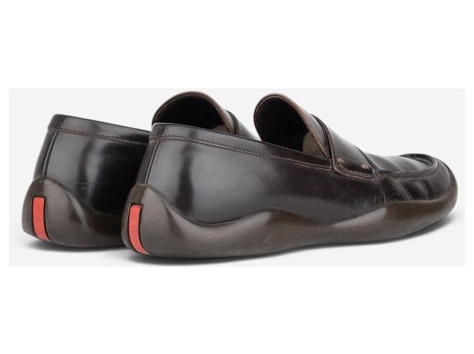 Prada AW99 Vibram Sports Penny Loafers Marrone - vista 3