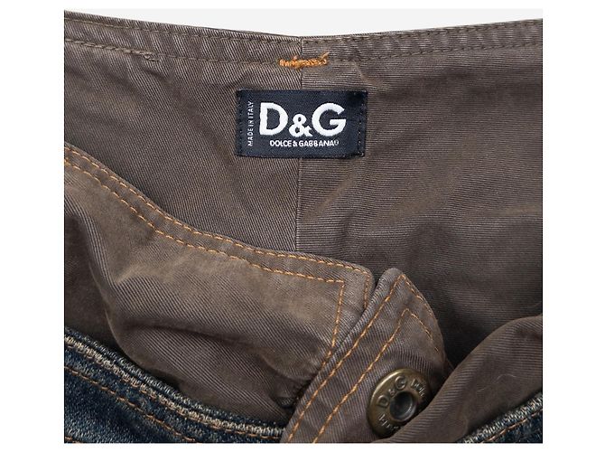 Dolce & Gabbana AW03 Denim Cargo Hose mit doppeltem Bund Blau - Ansicht 6