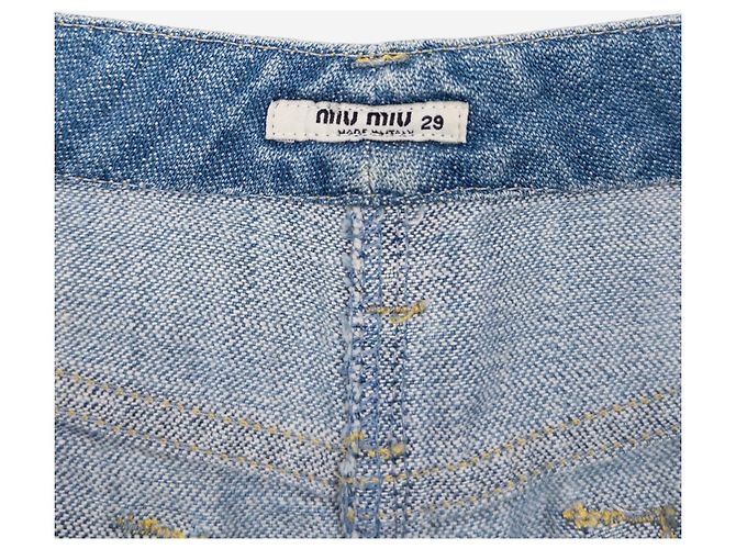 Minifalda vaquera con corte Miu Miu 2000s Azul - vista 5