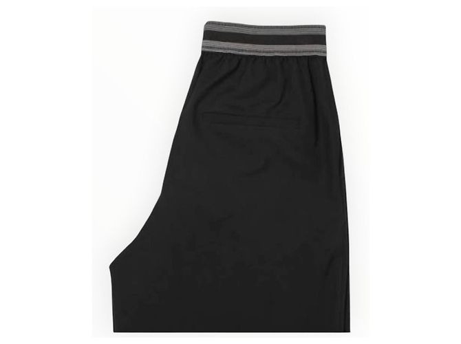 Loewe Calças Largas de Lã Pretas Preto - vista 10
