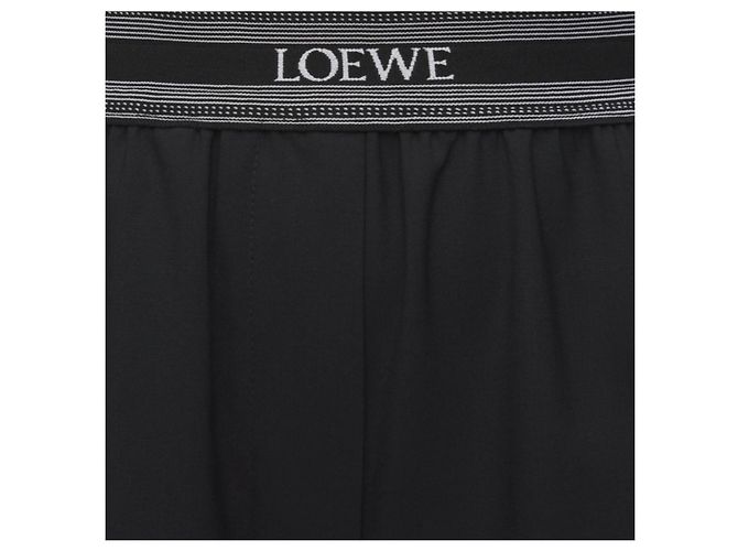 Loewe Calças Largas de Lã Pretas Preto - vista 11
