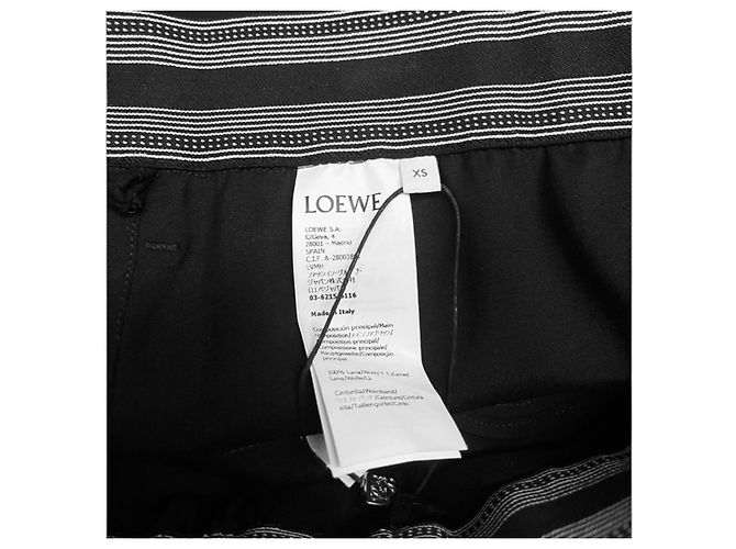 Loewe Calças Largas de Lã Pretas Preto - vista 14