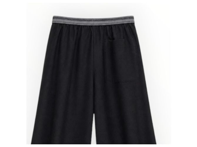 Loewe Calças Largas de Lã Pretas Preto - vista 16