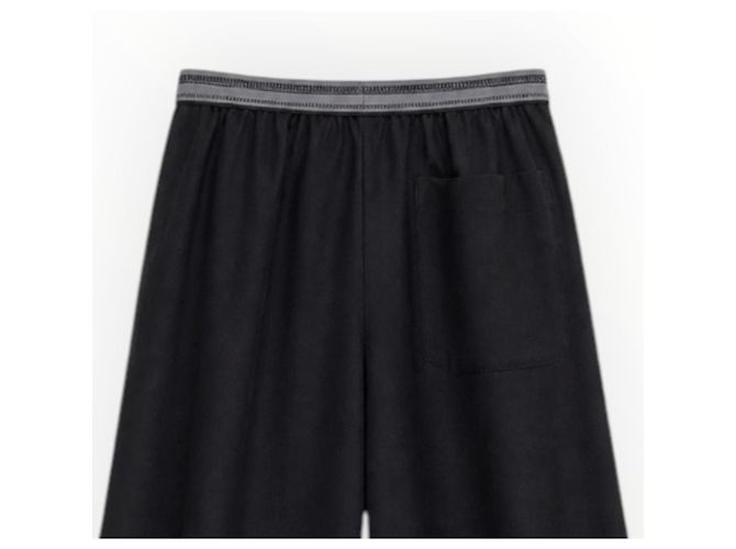 Loewe Calças Largas de Lã Pretas Preto - vista 17