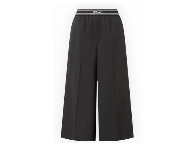 Loewe Calças Largas de Lã Pretas Preto - vista 16