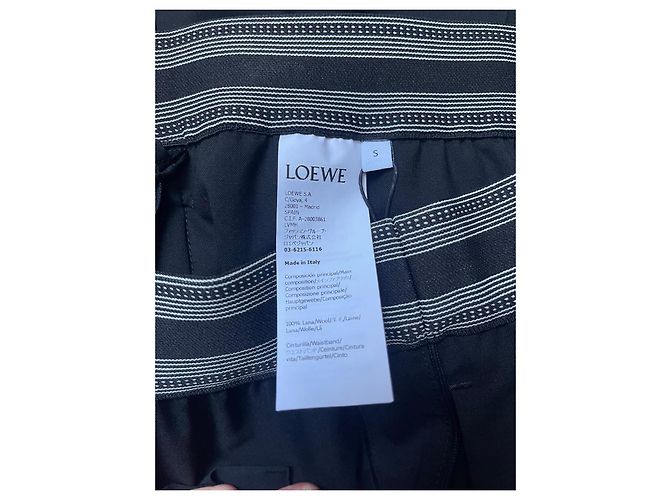 Loewe Calças Largas de Lã Pretas Preto - vista 17