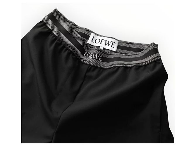 Loewe Calças Largas de Lã Pretas Preto - vista 19
