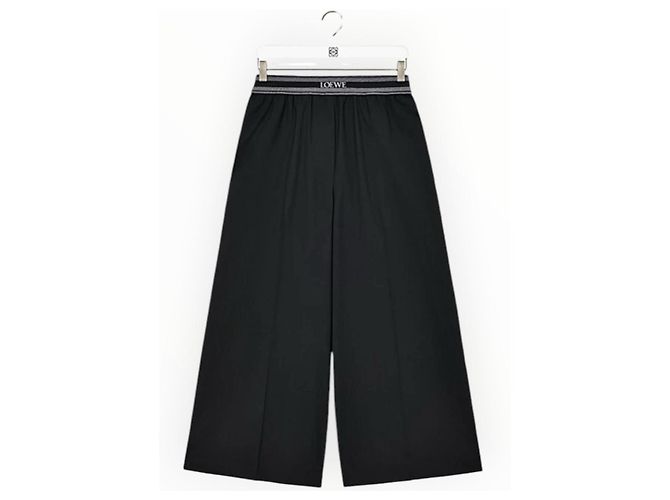Loewe Calças Largas de Lã Pretas Preto - vista 2