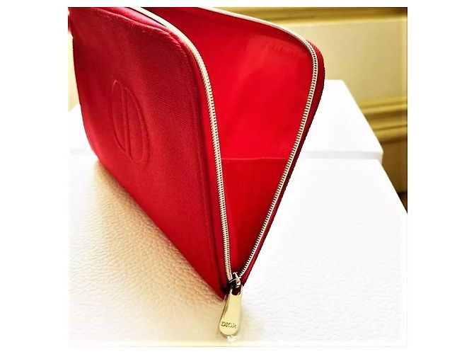 Dior Rotes Canvas Etui CD Logo - Ansicht 3