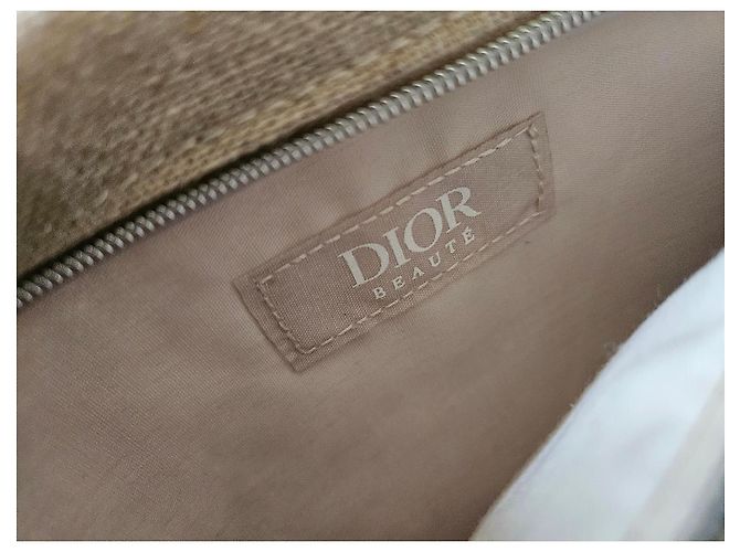 Pochette Dior in tela beige - vista 5
