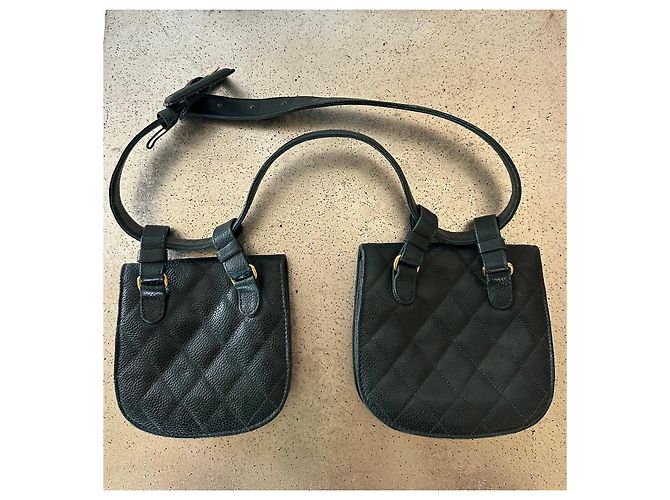 Chanel Cinturón Bolso Acolchado en Cuero Granulado Verde Verde oscuro - vista 4