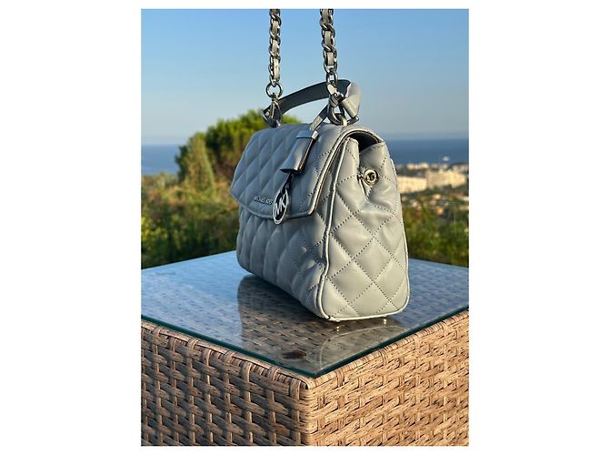 Michael Kors Borsa Trapuntata in Pelle Grigia Grigio - vista 3