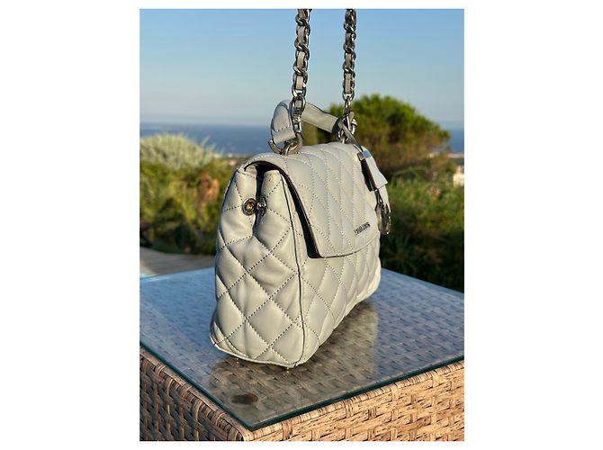 Michael Kors Borsa Trapuntata in Pelle Grigia Grigio - vista 4