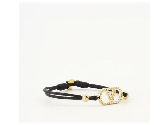 Valentino Garavani Bracciale VLogo Signature con cristalli Swarovski® Nero - vista 3