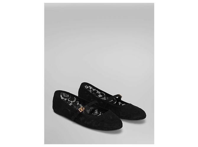 Dolce & Gabbana Bailarinas de encaje Taormina Negro - vista 2