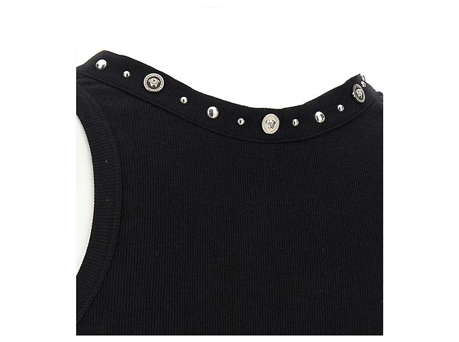 Versace Tank top emboidery studs Black - view 4