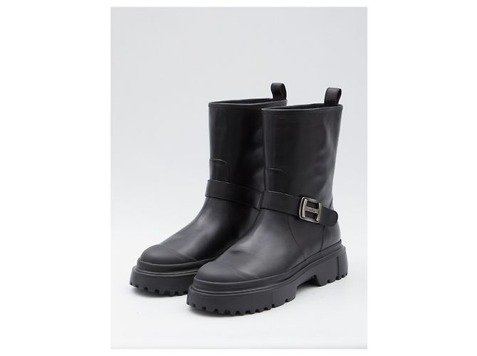 Botas biker Hogan H619 em pele preta Preto - vista 2
