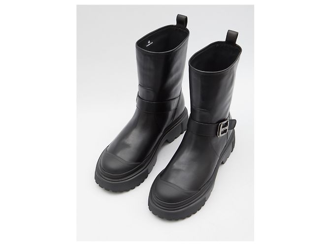 Botas biker Hogan H619 em pele preta Preto - vista 5